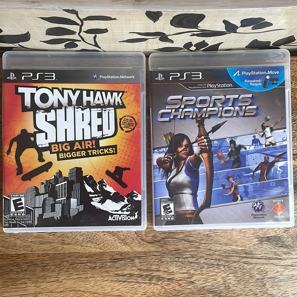 💙PS3 Tony Hawk SHRED & Sports Champions rated E for Everyone